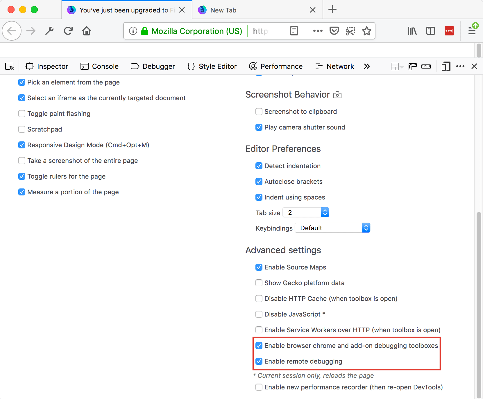 Developer Tools Settings